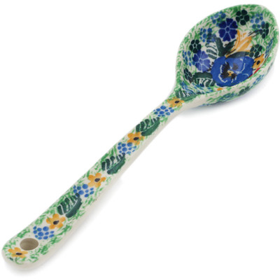 Polish Pottery Spoon 6&quot; Vibrant Bouquet UNIKAT