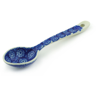 Polish Pottery Spoon 6&quot; Winter Frost