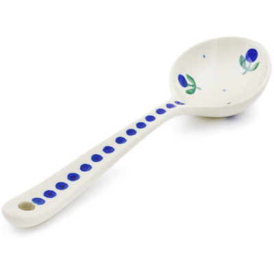 Polish Pottery Spoon 7&quot; Blue Buds