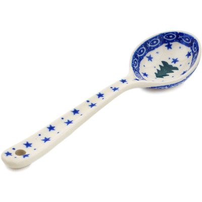 Polish Pottery Spoon 7&quot; Piney Forest UNIKAT