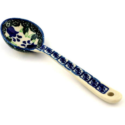 Polish Pottery Spoon 7&quot; Texas Bluebell