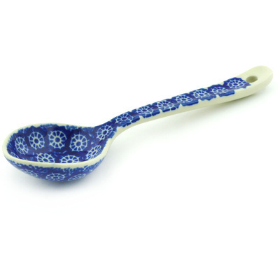 Polish Pottery Spoon 7&quot; Winter Frost