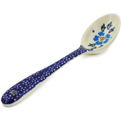 Polish Pottery Spoon 8&quot; Blue Cornflower
