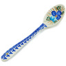 Polish Pottery Spoon 8&quot; Blue Pansy