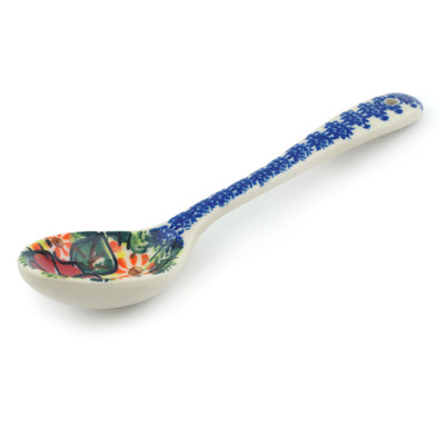 Polish Pottery Spoon 8&quot; Bold Poppies UNIKAT