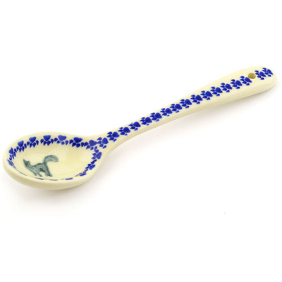 Polish Pottery Spoon 8&quot; Boo Boo Kitty Paws