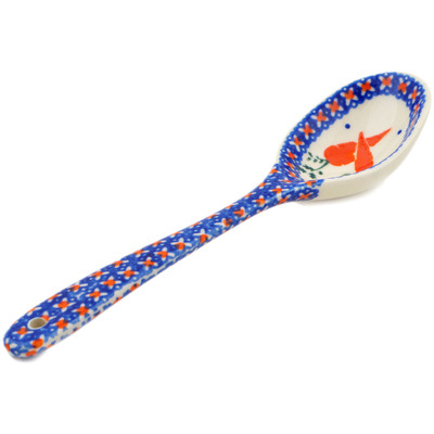 Polish Pottery Spoon 8&quot; Carrot Delight