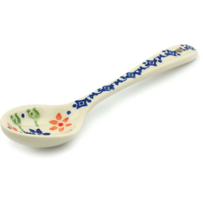 Polish Pottery Spoon 8&quot; Diamond Daisy