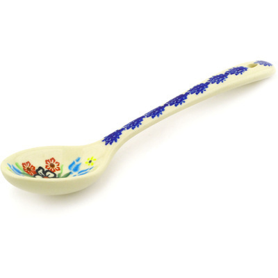 Polish Pottery Spoon 8&quot; Fanciful Ladybug