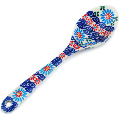 Polish Pottery Spoon 8&quot; Floral Delight UNIKAT