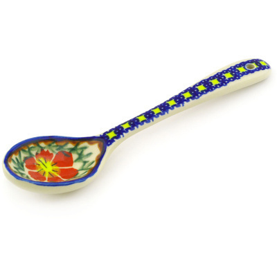 Polish Pottery Spoon 8&quot; Paradise Poppy