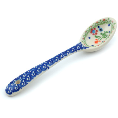 Polish Pottery Spoon 8&quot; Spring Flowers