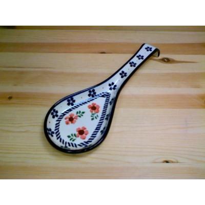 Polish Pottery Spoon Rest 10&quot; Peachy Keen
