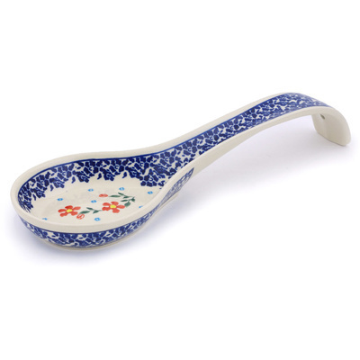 Polish Pottery Spoon Rest 12&quot; Country Garden