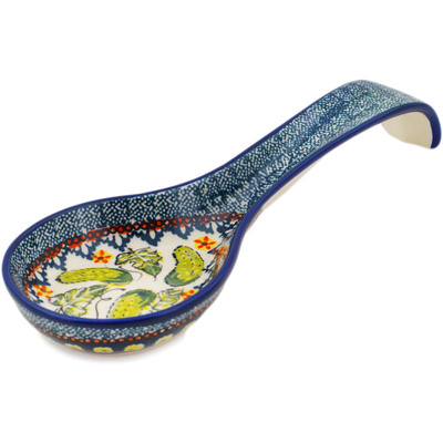 Polish Pottery Spoon Rest 12&quot; Cucumber Patch