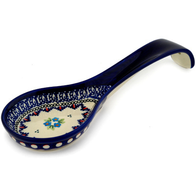 Polish Pottery Spoon Rest 12&quot; Daisy Clusters