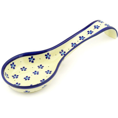 Polish Pottery Spoon Rest 12" Daisy Field