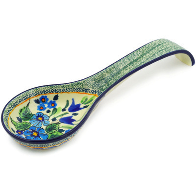Polish Pottery Spoon Rest 12" Evangeline UNIKAT