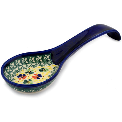 Polish Pottery Spoon Rest 12&quot; Fantasia UNIKAT