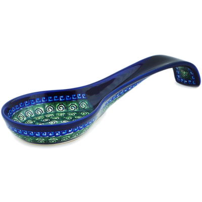 Polish Pottery Spoon Rest 12&quot; Harlequin UNIKAT