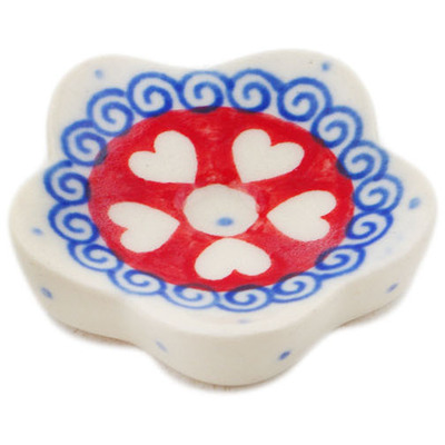 Polish Pottery Spoon Rest 2&quot; Banner Of Hearts