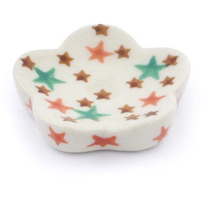 Polish Pottery Spoon Rest 2&quot; Confetti Stars