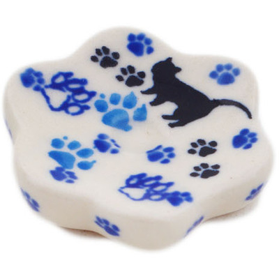 Polish Pottery Spoon Rest 2&quot; Kitty Prints