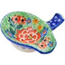 Polish Pottery Spoon Rest 4&quot; Bold Carnation UNIKAT
