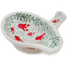 Polish Pottery Spoon Rest 4&quot; Crimson Bells