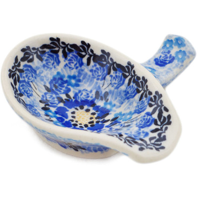 Polish Pottery Spoon Rest 4&quot; Fields Of Blue UNIKAT