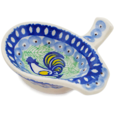 Polish Pottery Spoon Rest 4&quot; Rise And Shine UNIKAT
