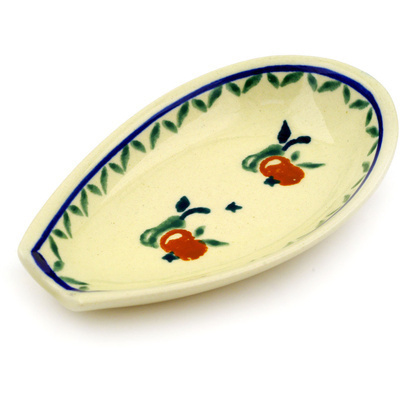 Polish Pottery Spoon Rest 5&quot; Apple Pears