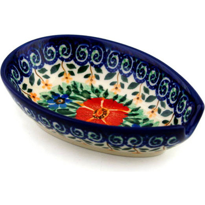 Polish Pottery Spoon Rest 5&quot; Beautiful Surprise UNIKAT