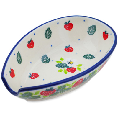 Polish Pottery Spoon Rest 5&quot; Berry Burst