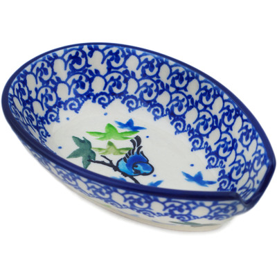 Polish Pottery Spoon Rest 5&quot; Birdy Babies