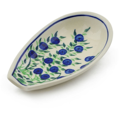 Polish Pottery Spoon Rest 5" Blue Dream