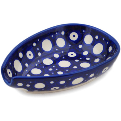 Polish Pottery Spoon Rest 5&quot; Blue Eye Scatter UNIKAT