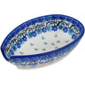 Polish Pottery Spoon Rest 5&quot; Blue Flowers Harmony