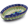 Polish Pottery Spoon Rest 5&quot; Blue Pansy