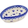 Polish Pottery Spoon Rest 5" Blue Valentine Hearts