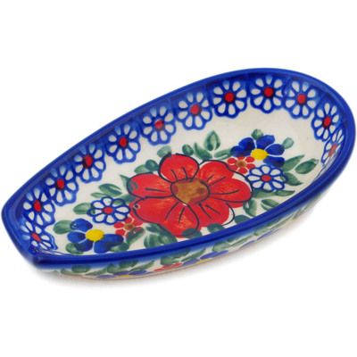 Polish Pottery Spoon Rest 5&quot; Bold Sights UNIKAT