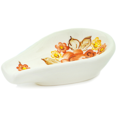 faience Spoon Rest 5&quot; Brown Sunshine