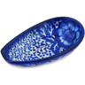 Polish Pottery Spoon Rest 5&quot; Cobalt Fantasy