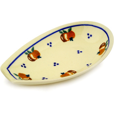 Polish Pottery Spoon Rest 5&quot; Country Apple