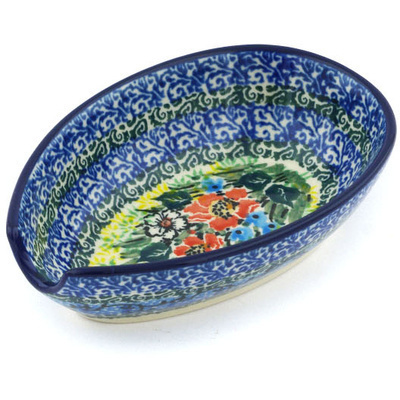 Polish Pottery Spoon Rest 5&quot; Delightful Ideal UNIKAT