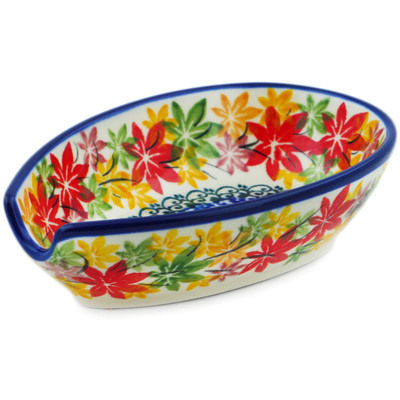Polish Pottery Spoon Rest 5&quot; Fall Vibes