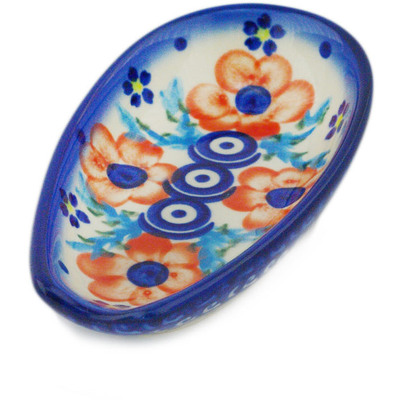 Polish Pottery Spoon Rest 5&quot; Flower Star
