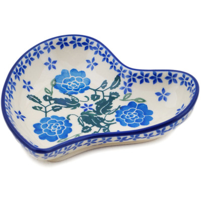 Polish Pottery Spoon Rest 5&quot; Flowers In The Snowfall
