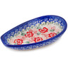 Polish Pottery Spoon Rest 5&quot; Fluctuating Pansy&#039;s