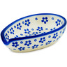 Polish Pottery Spoon Rest 5&quot; Forget Me Not Swirls